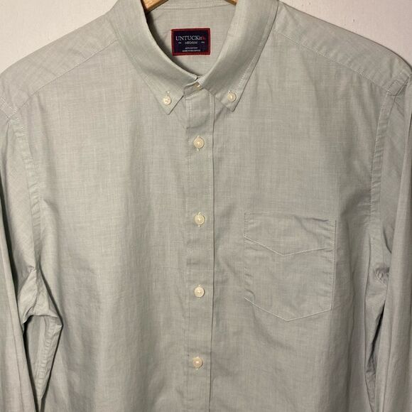 UNTUCKit Men's Medium Seafoam Light Green Long Sleeve Button-up Shirt Alvaro. - Picture 7 of 10